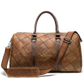 Sac de Voyage à Main Bandoulière Vintage en Cuir Homme
